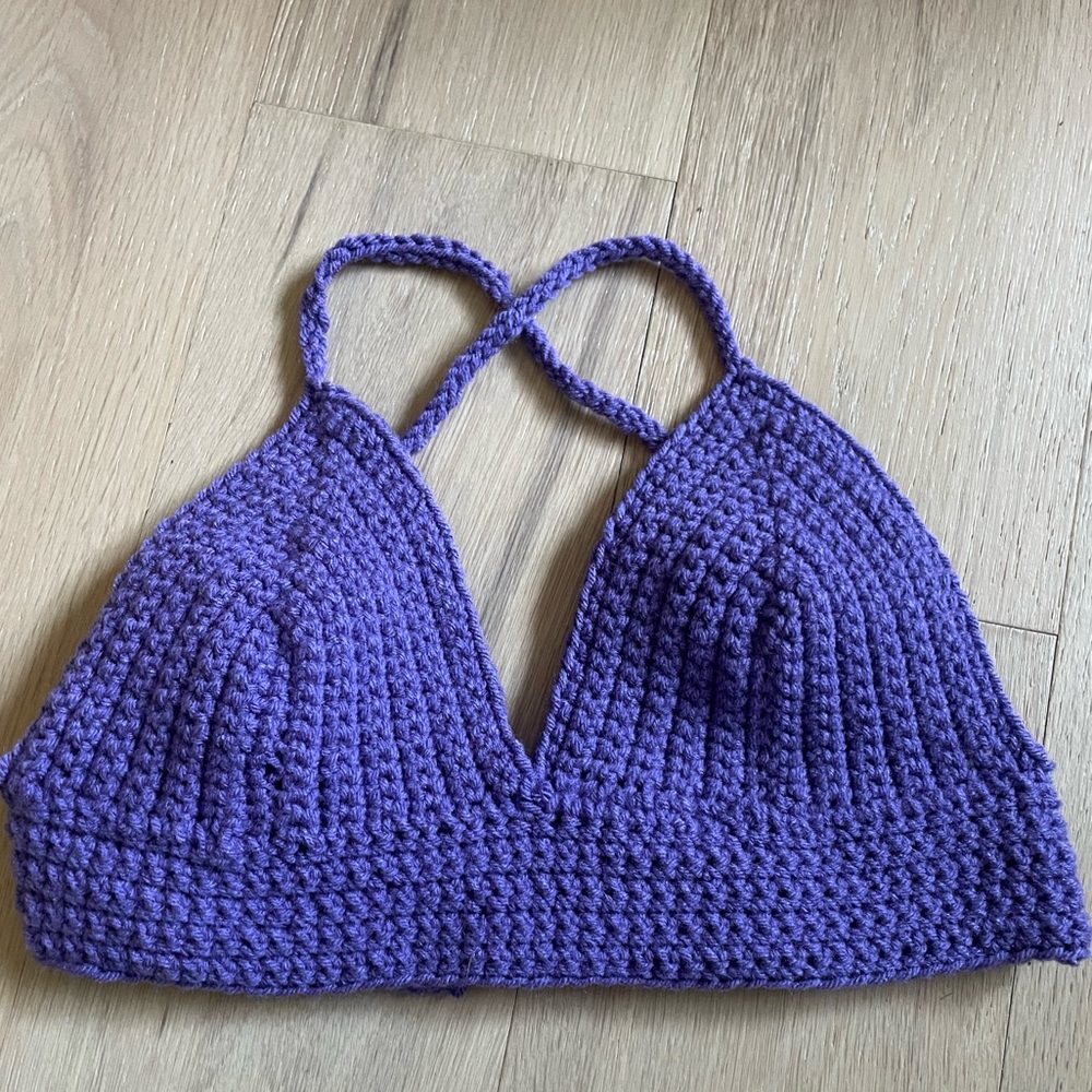 Purple Handmade Crocheted Bralette